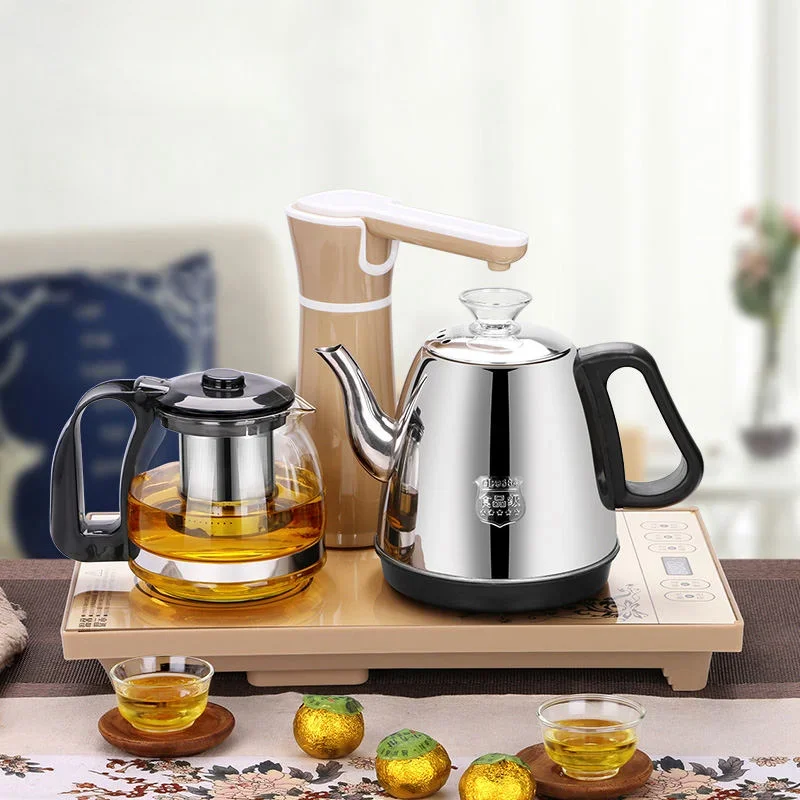 110V 220V Electric Kettle household Tea Pot Set Automatic Pump water 1L Capacity Stainless steel Kettle Safety Auto-off Function