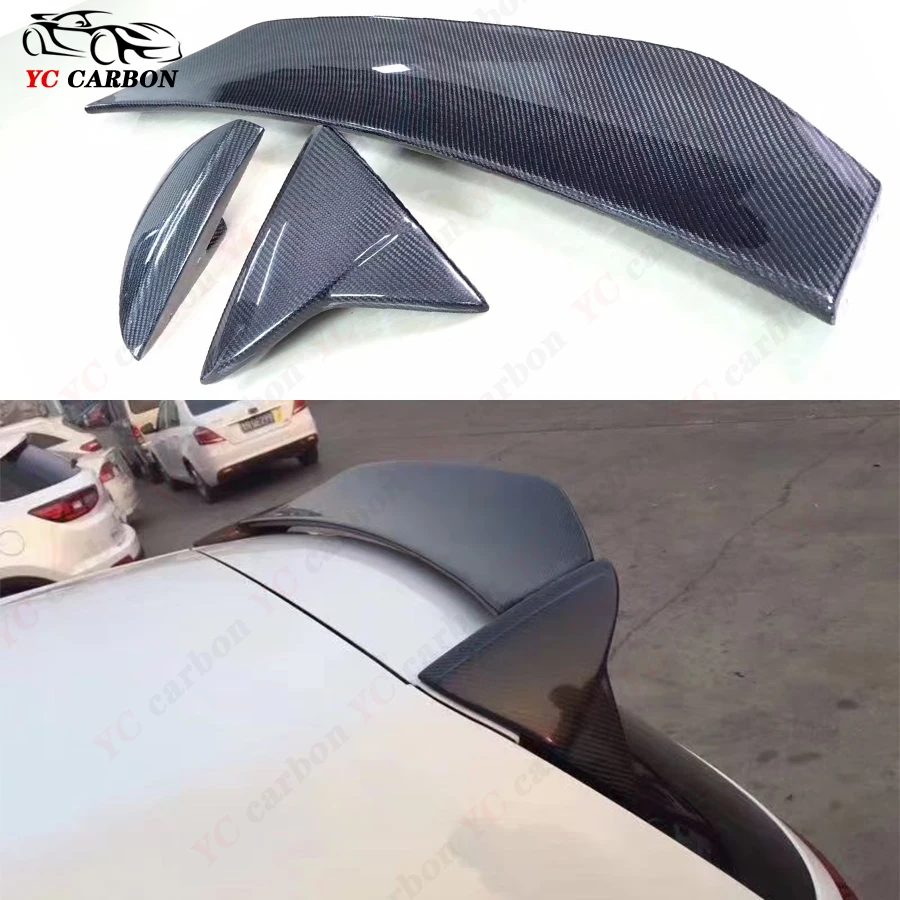 For Volkswagen VW Golf 7 7.5 VII MK 7 7.5 GTI Carbon Fiber Tail fins Rear Trunk Spoiler Guide Wing Rear Wing Car Trunk Diverter