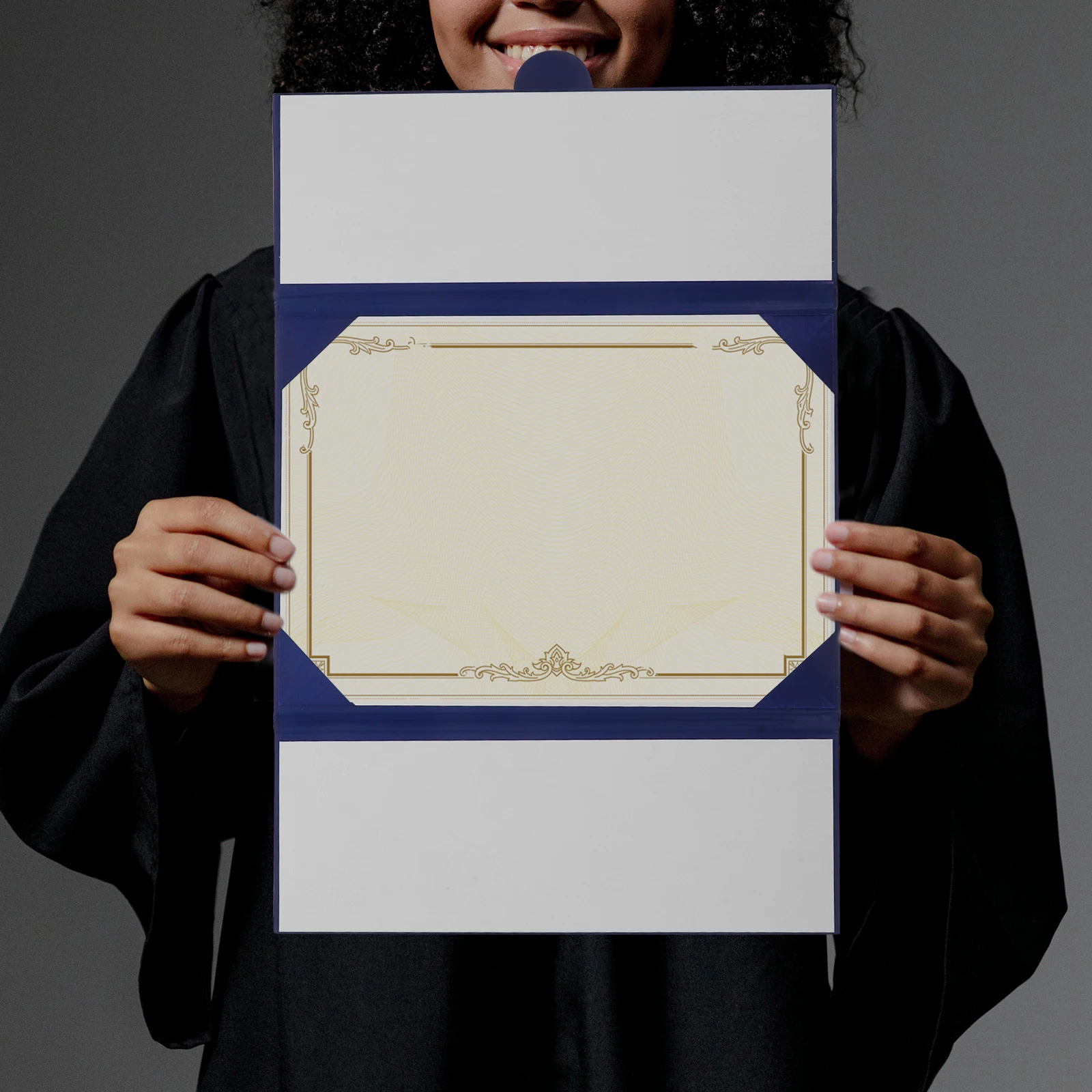 

Trifold Graduation Certificate Holder PU Diploma Protector Cover Document Holder Reliable Award Certificate Protective Cover
