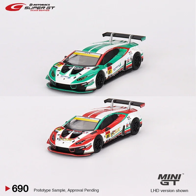 Minigt 1:64 Lamborghini Huracán Gt3 Evo2 #87 MGT00689-L Auto Legering Speelgoed Motorvoertuig Diecast Metalen Model Voor Kinderen