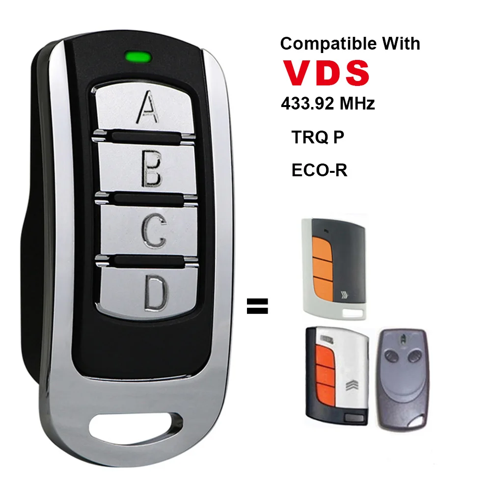 

433MHz Garage Remote Control Compatible With VDS TRQ P ECO-R 433.92MHz Rolling Code