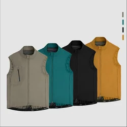 All New Classic Lightweight Windproof pocket Vest Cycling Best Men's Wind Gilet New Stretch fabric With Two Way Zipper