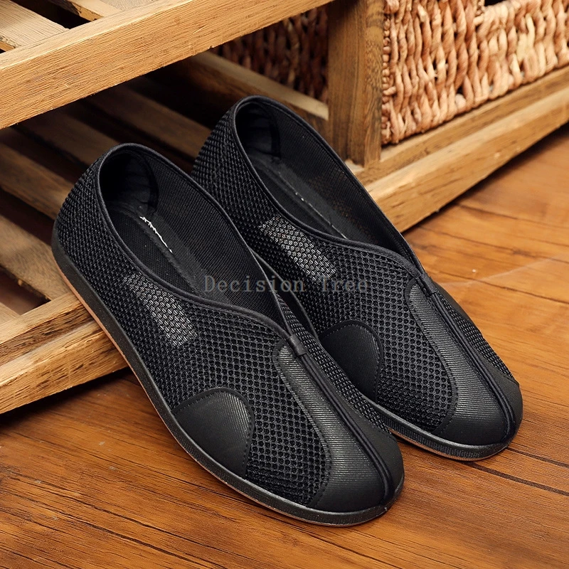 2025 mesh shoes men summer breathable chinese style hollow national style cloth shoes mesh zen dao martial arts wushu shoes a001