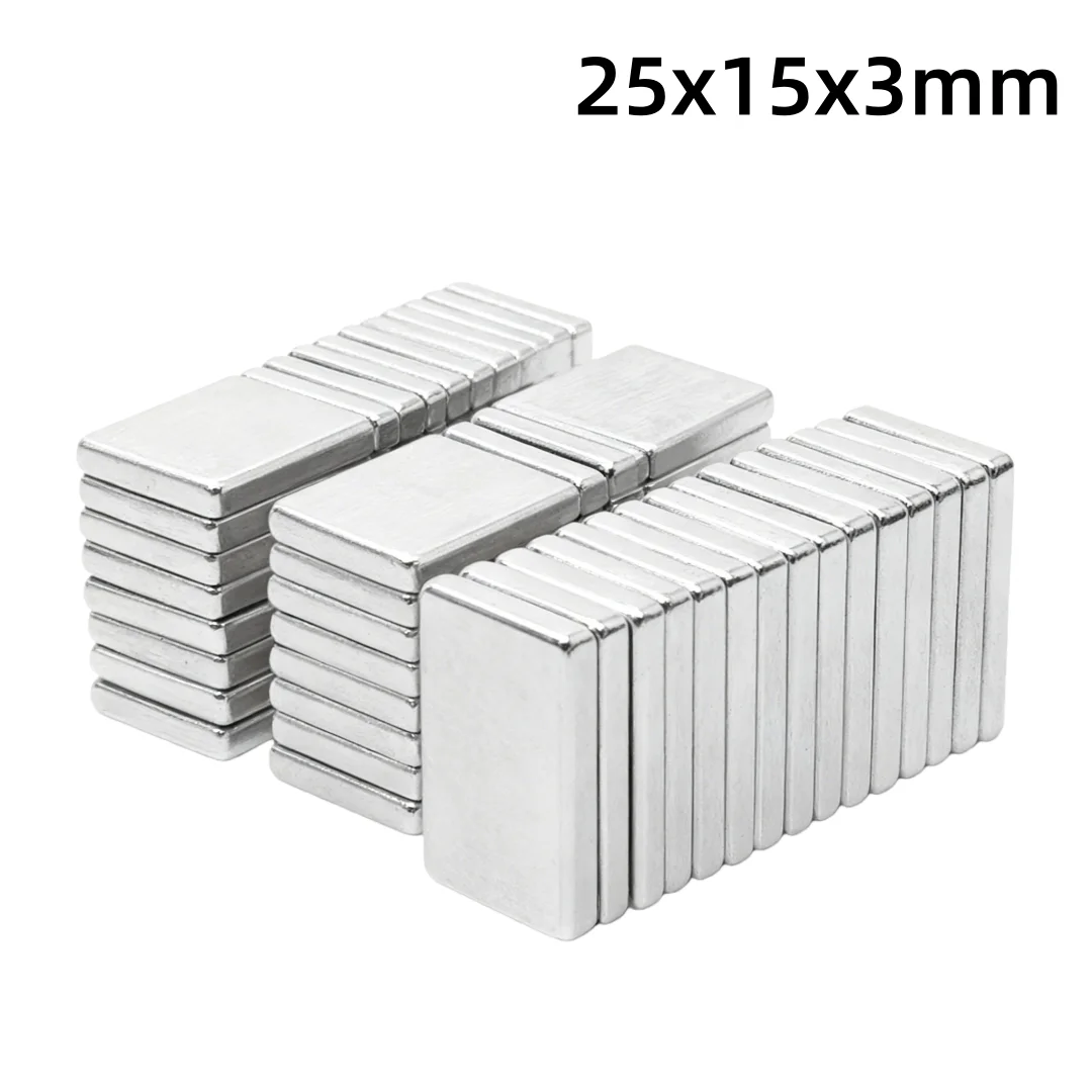 25x15x3mm Sheet Powerful Magnets 25x15x3 Strong Block Magnets For Fridge DIY Building Scientific Craft Education 25*15*3