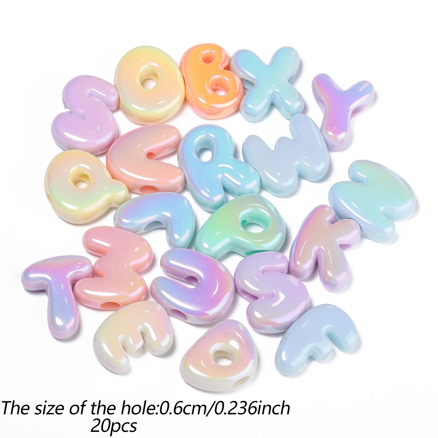 Zufällige Bonbonfarben 26 englische Buchstaben Mini Harz-Abstandshalter-Perlen DIY Creme-Kleber Haarspange Handyhülle Ohrring-Zubehör – Detail 6