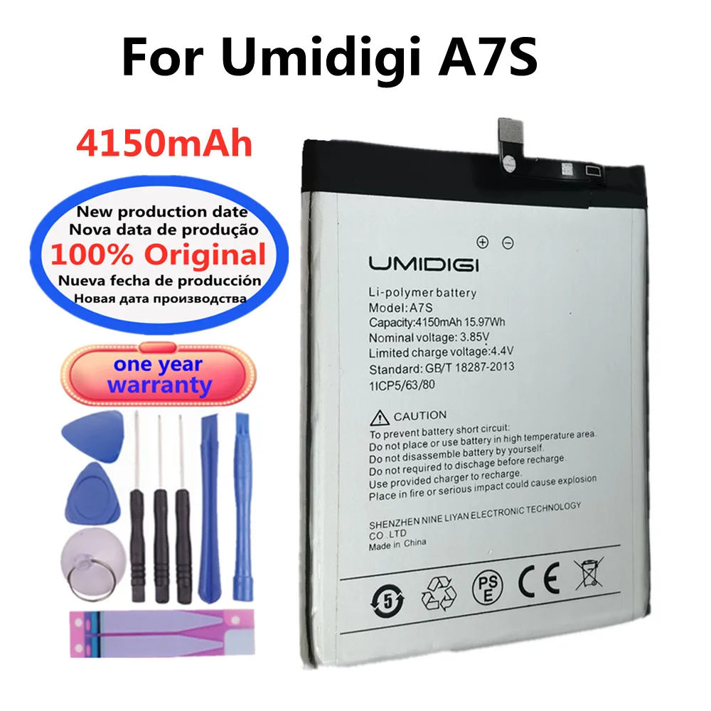 

High Quality 4150mAh Original Battery For UMI Umidigi A7S A7 S Battery Batteria In Stock + Tools