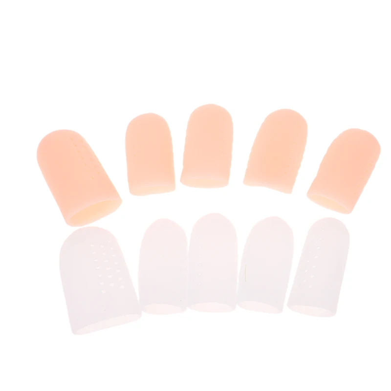 5 Pair Foot Care Silicone Finger Toe Cap Protector Cover Thumb Sleeve Corn Blisters Pain Relief Toe Tube Bunion Correction