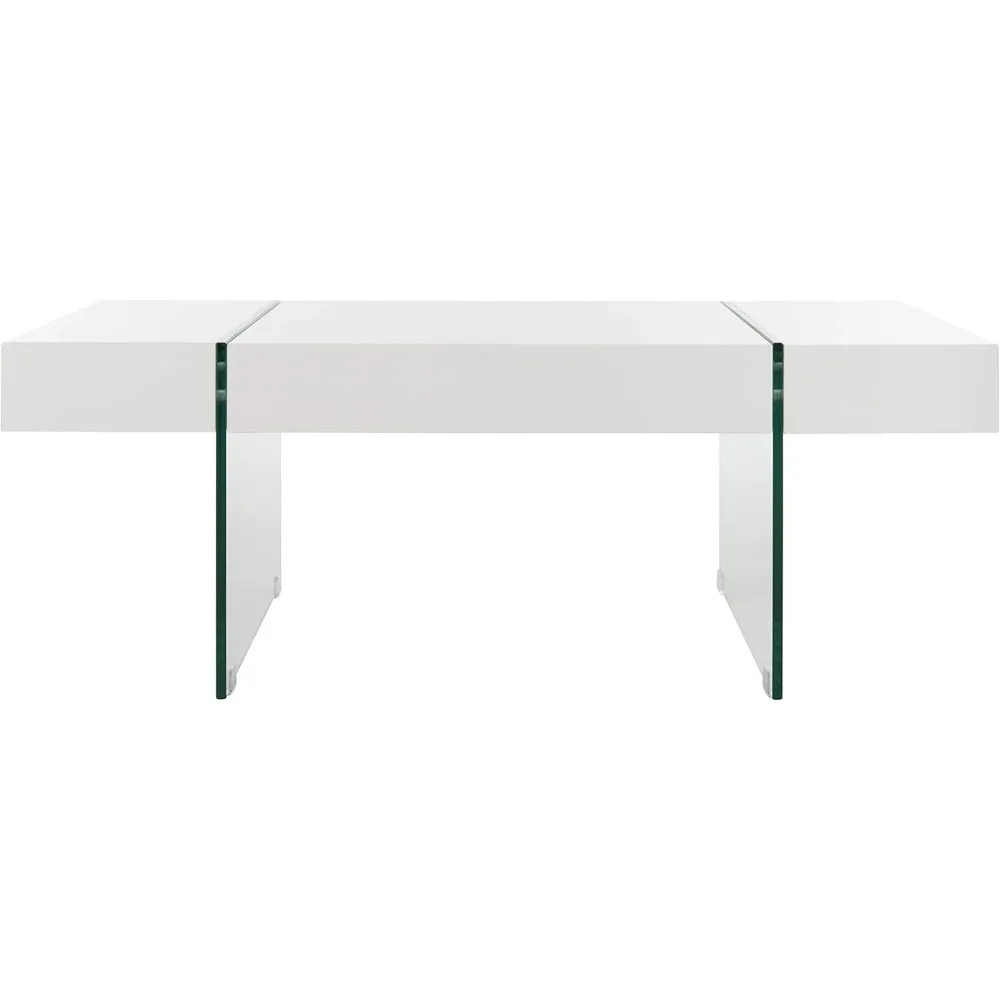 Mesa de centro Home Jacob branca e com perna de vidro