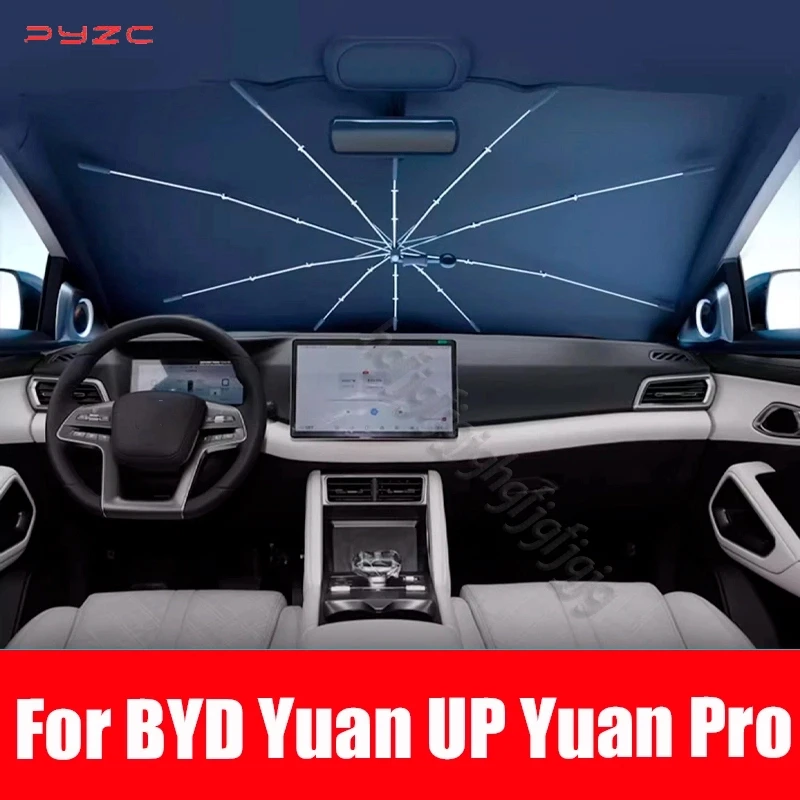 

For BYD ATTO 2 Yuan UP Yuan Pro 2024 2025 2026 Car Windshield Sunshade Foldable Umbrella amry Front Heat Insulation Accessories