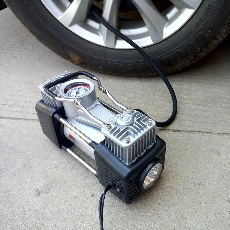 

CE Customized 12V Car Air Inflator Portable Dual Cylinder ABS and Metal Digital Tire Inflator with 150psi Air Pressure