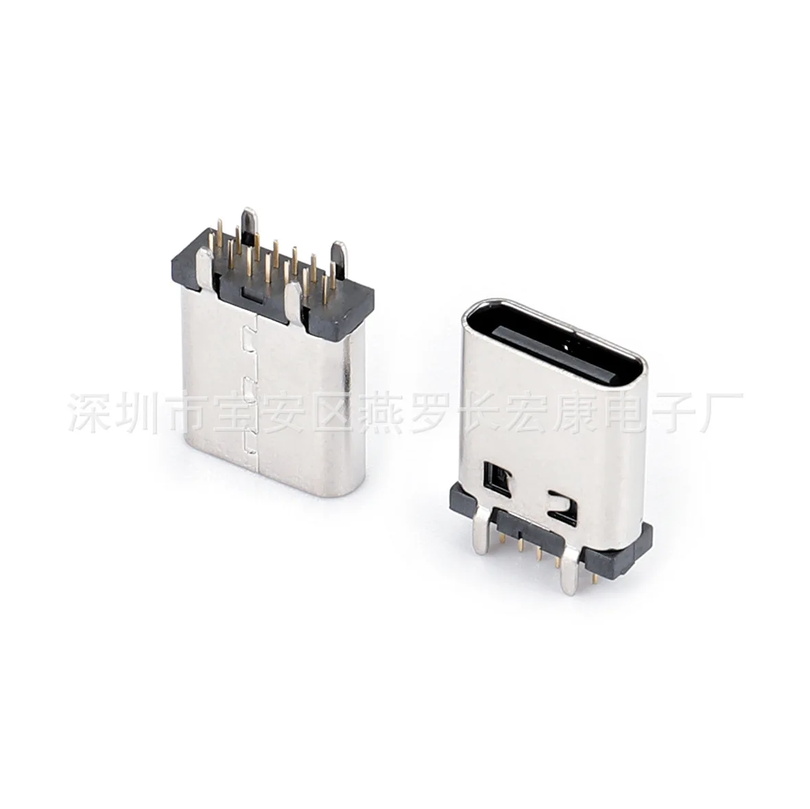 For TYPE-C 14P female seat, upright, in-line DIP four-pin plug-in board H = 9.3/10 0/10.5 mm