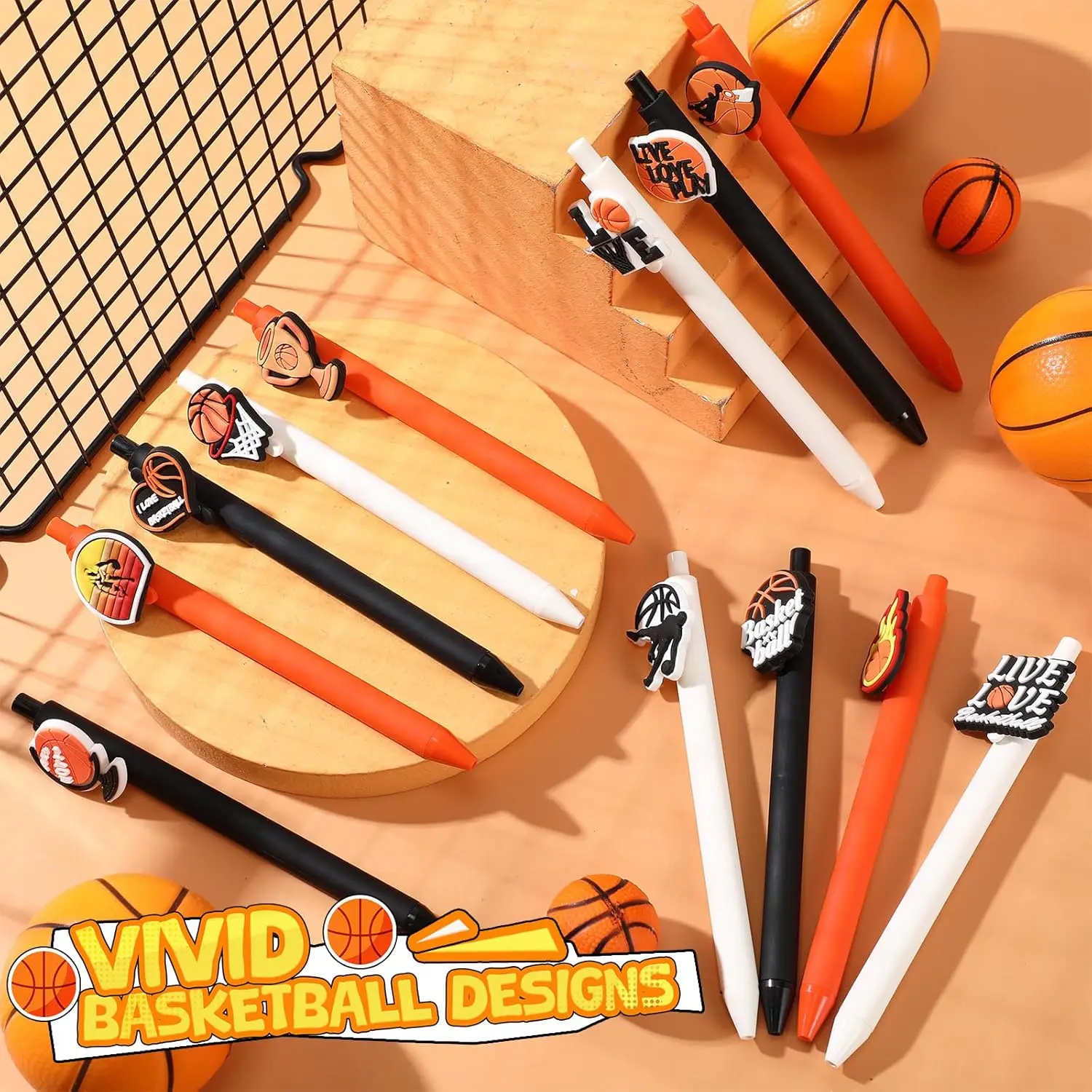 

12 Pcs Basketball Pens Sports Themed Birthday Gifts Student Stationery Gifts Office Classroom Party Favors