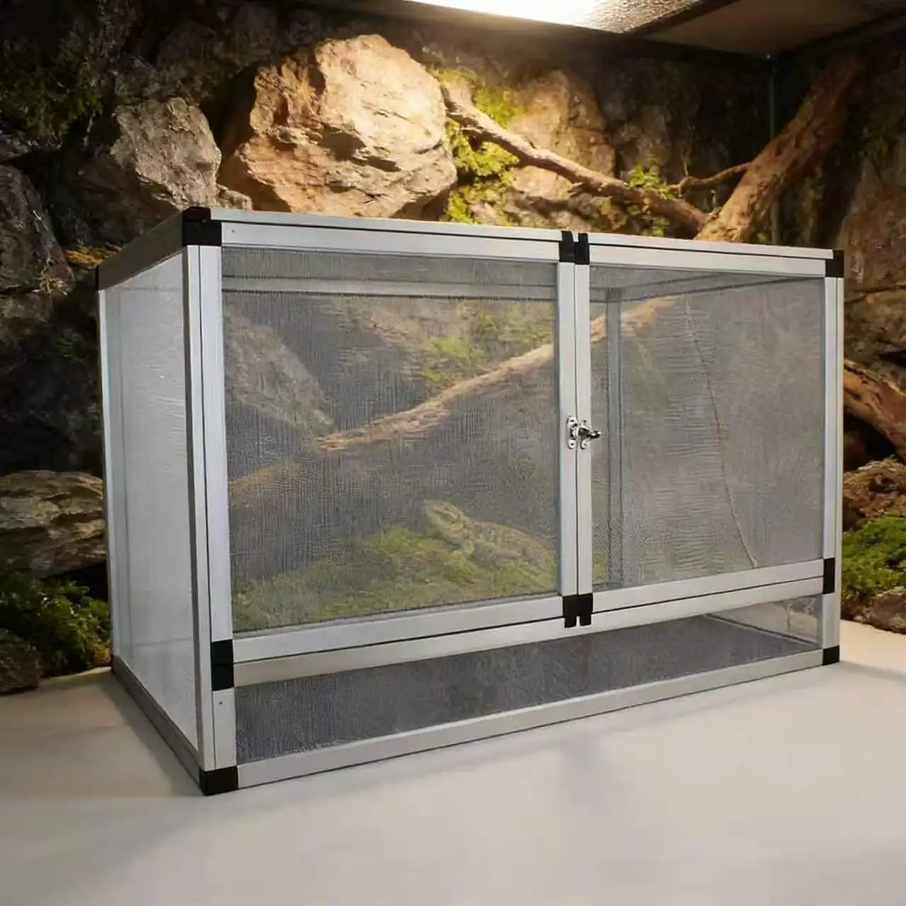 

Custom Durable Aluminum Alloy Eco-Friendly Modern Terrarium Reptile Enclosure 80x45x46 Escape-proof Cage For Reptiles & Spiders