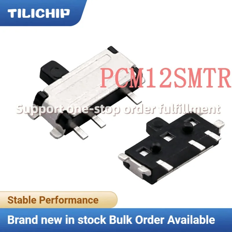 10PCS~20PCS Brand new PCM12SMTR Slide Switch SMD Single Pole Double Throw 4.1mm 6V Cylindrical Original