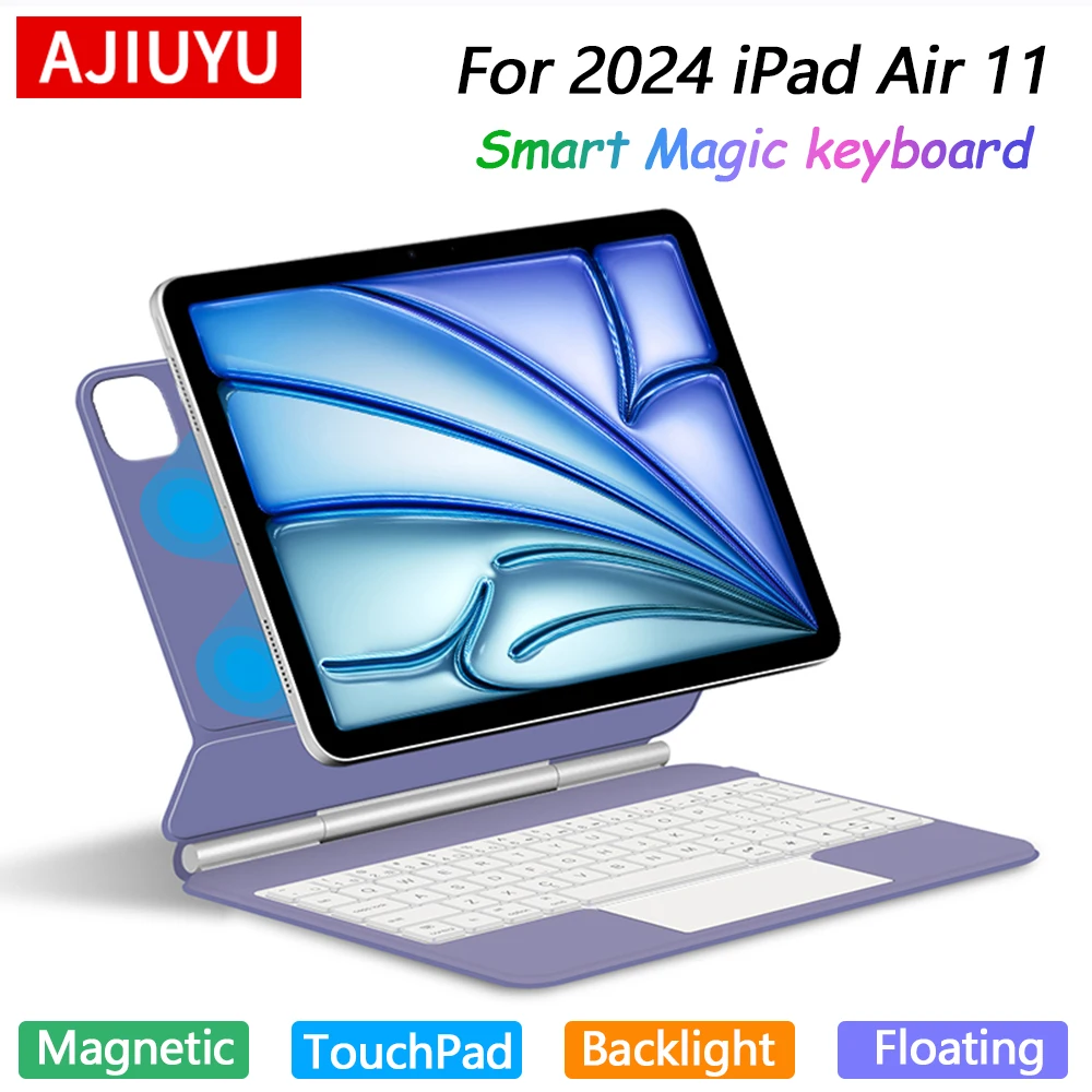 

Magic Keyboard for iPad Air 11 2024 M2 11inch for iPad Pro 11 1st 2nd 3rd 4th Gen 2018-2022 Air 5 4 Smart Cover Magnetic Case