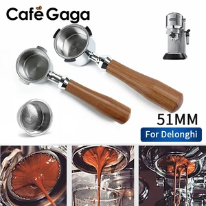 Porte-filtre sans fond pour café 51 mm nu pour Delonghi EC680 panier filtre de remplacement Machine à espresso Accessoires de café 10 meilleures ventes pour les accessoires Delonghi EC685 - No 2
