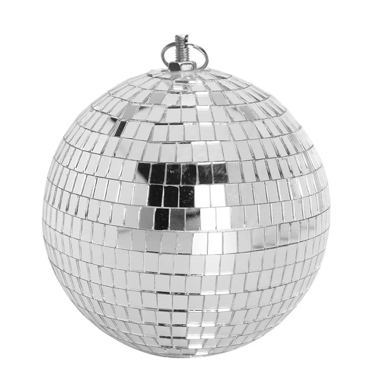 Disco Light Mirror Ball com Anéis Pendurados, Bolas Refletivas de Palco, Festa Prateada, Aniversário, Casa, 30cm