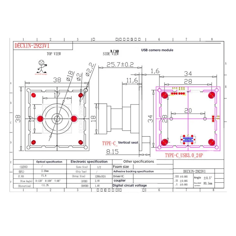 Desempenho estável-Câmera global do obturador USB3.0 1.3MP 150 °   Módulo de câmera industrial 400 quadros sem driver para WINXP/7 8 10 LINU