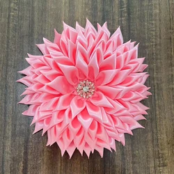 pink satin fabric ribbon sorority Brooch pin corsage for lady