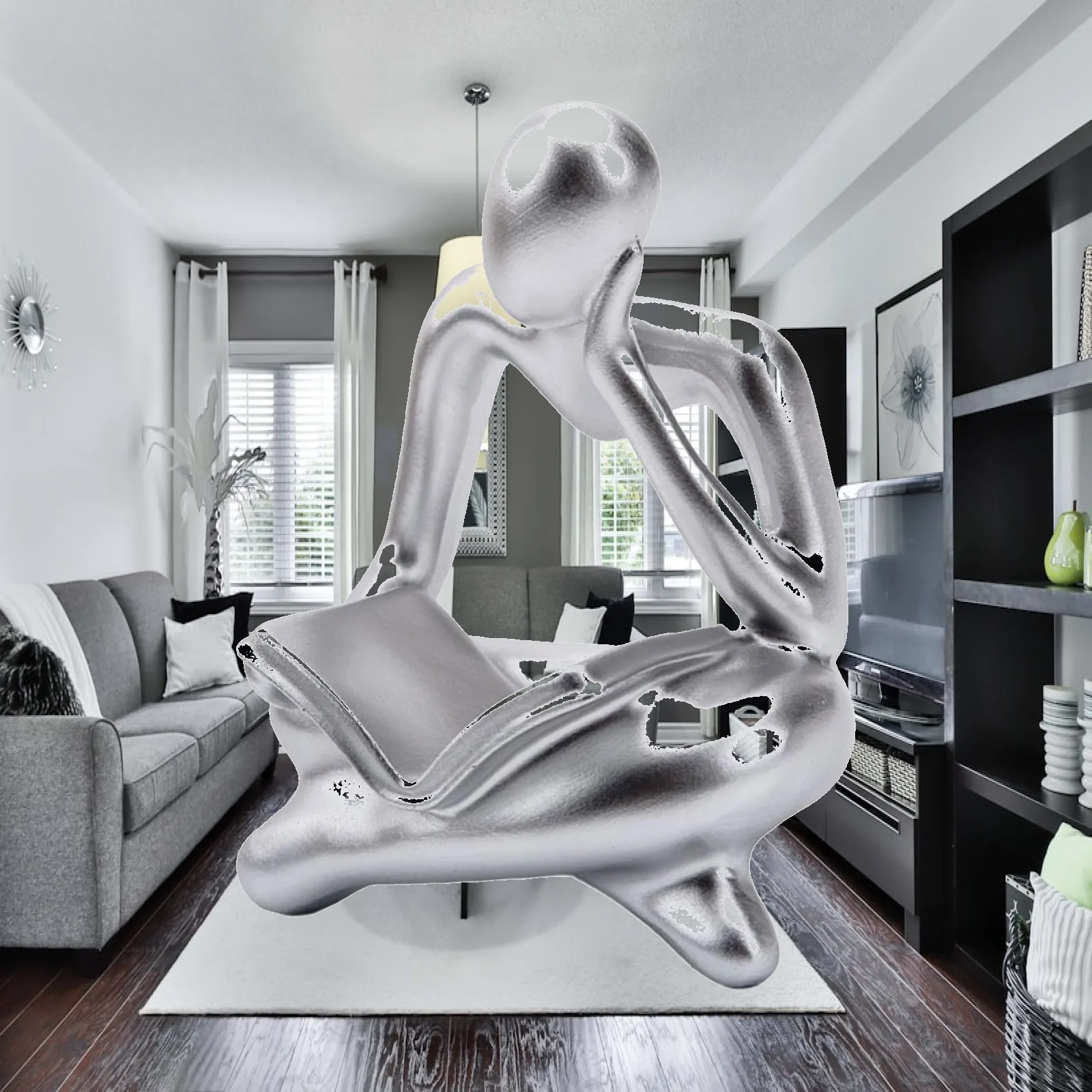 Resin Abstract Reader Figurine Exquisite Craft Office Decoration Tabletop Ornament for Luxury Home Decor Shelf