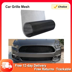 Car Grill Mesh Sheet Black Painted Aluminum Alloy Grille Mesh Roll Automotive Grille Insert Bumper Rhombic Hole Black