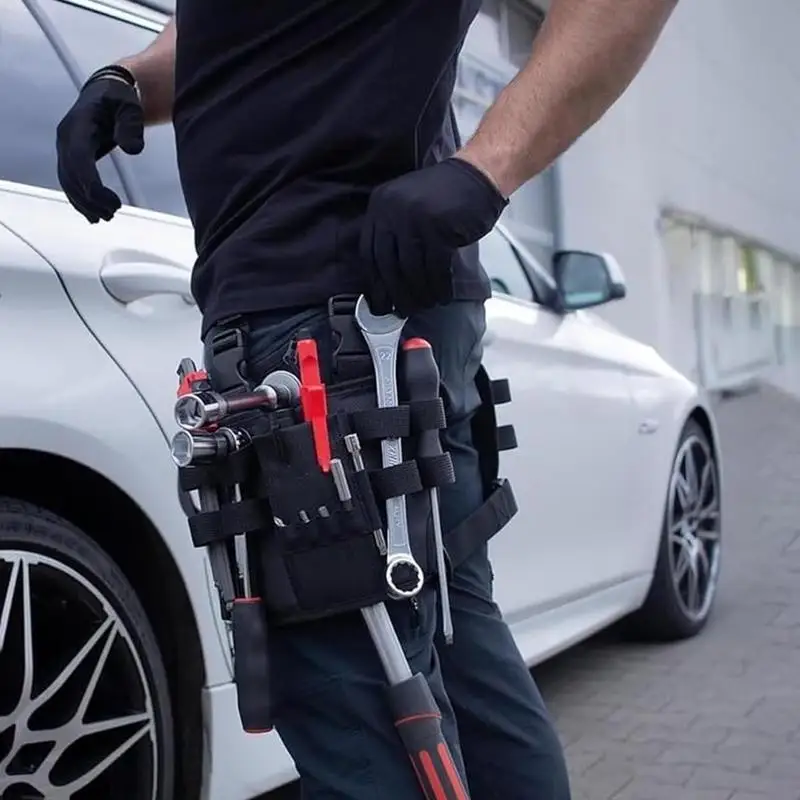 

Belt Tool Pouch Electrician Tool Organizer Portable Work Organizer Pouch With Leg Clip For Carpenters Electricians Diyers