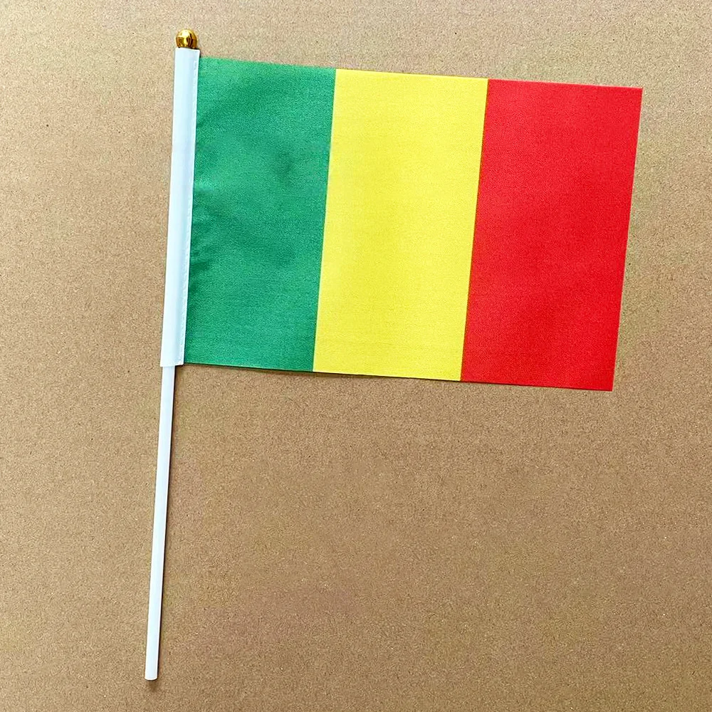 EOODLOVE Mali Hand Flags, 10/20/50pcs Mauritania National Flags World African Country Handheld Small Waving Flag