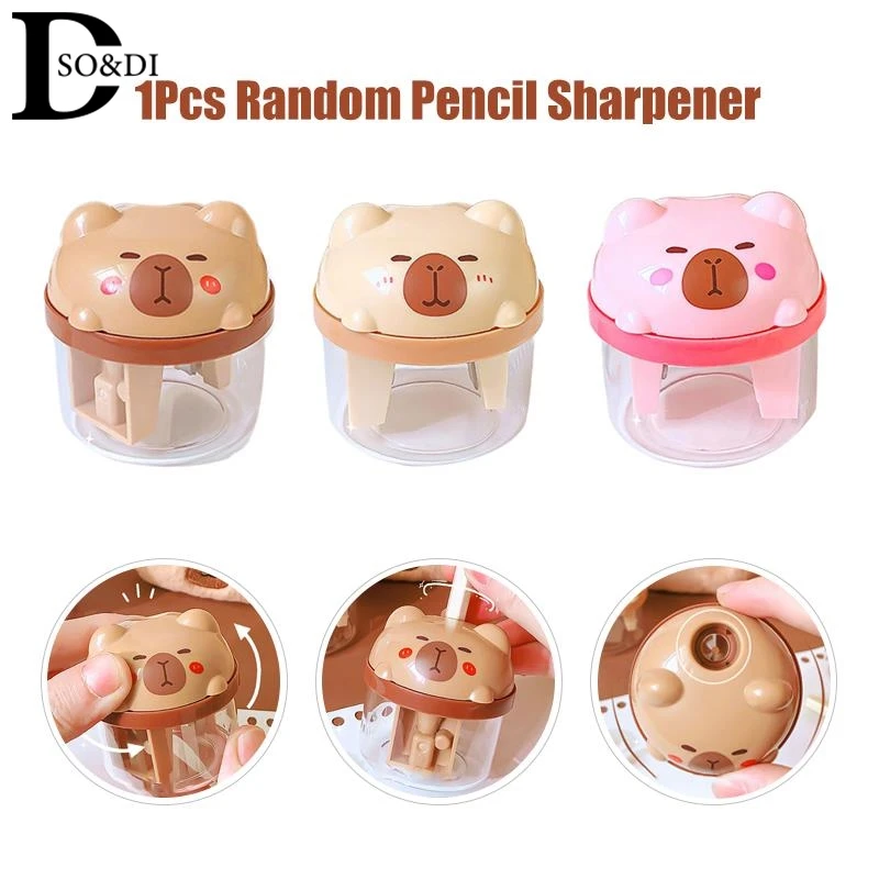 Random Cartoon Cute Capybara Pencil Sharpener Portable Mini Manual Sharpener Office School Supplies Student Stationery Gift