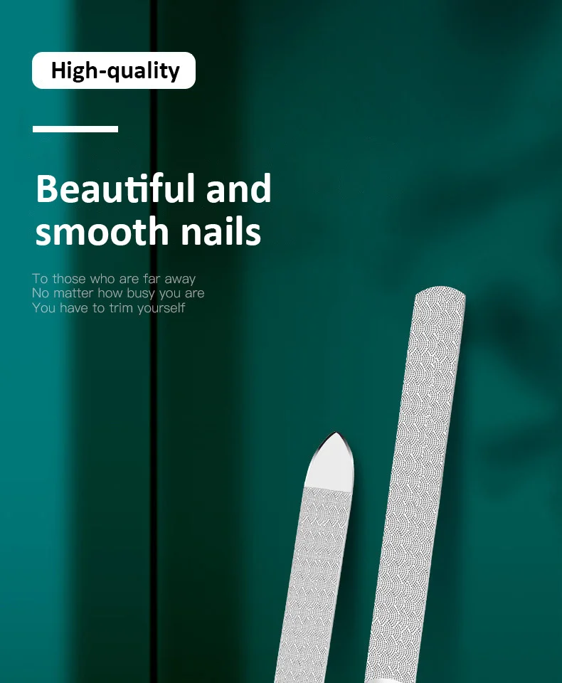 Hochwertige doppelseitige Nagelfeilen aus Edelstahl für Maniküre und Pediküre, Pflege für professionelle Finger- und Zehennagelpflegewerkzeuge – Detail 1