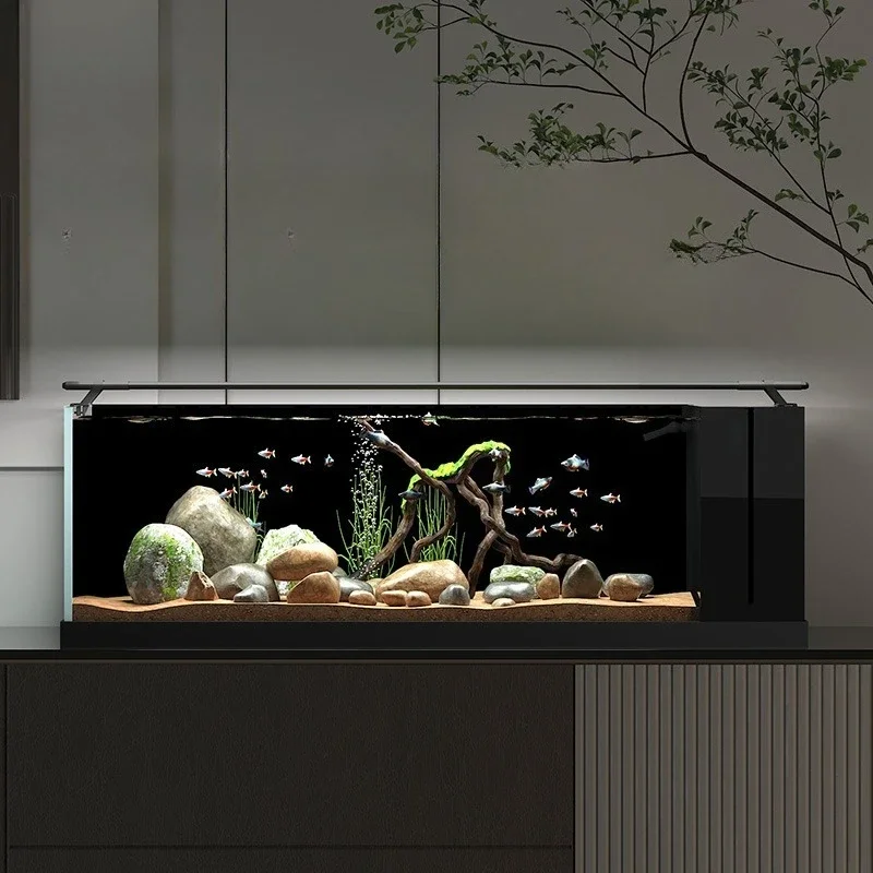 Original ecological stream tank wild harvesting  landscaping living room tabletop fish tank filtration oxygen