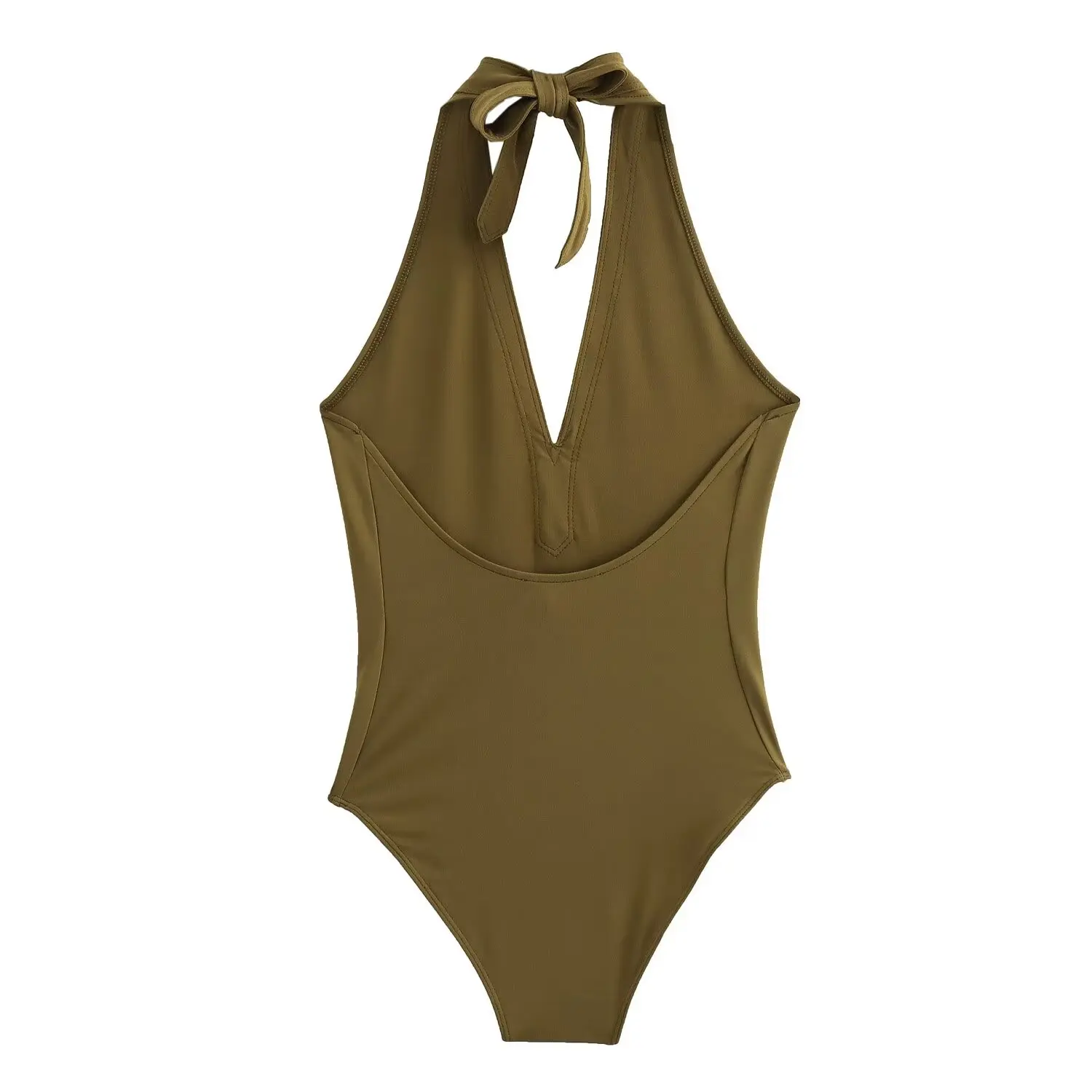 Jenny & Dave dasar Khaki Bodysuit minimalis Bodysuit wanita renda seksi Tank top Slim Fit T-shirt musim panas untuk wanita