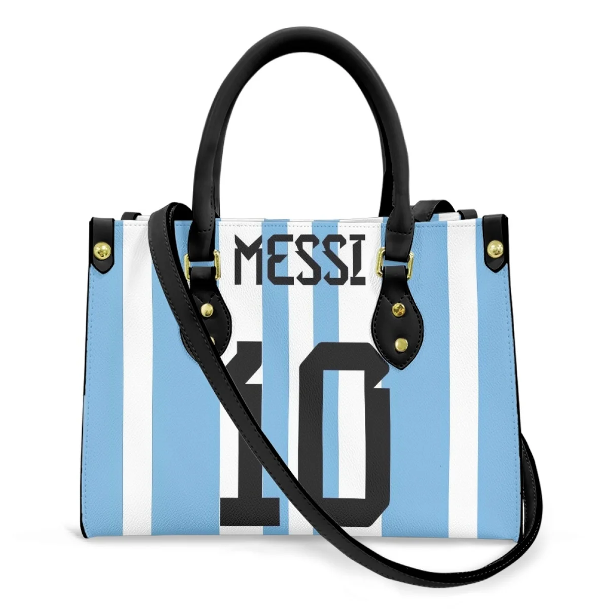 

Messi No. 10 Jersey Bags for Women Soccer Player Hand Bags Female Handbags Brand Custom Design Large Capacity Sac A Mains Femme