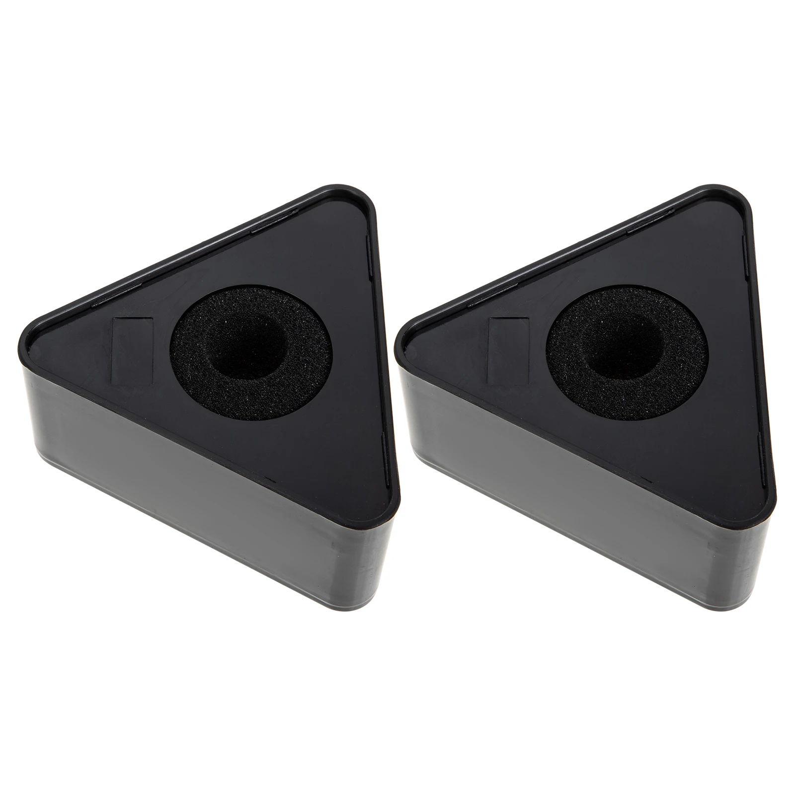 

2pcs Triangle Shaped ABS Microphone Logo Flag Durable Practical Interview Equipment Accessory Black Color Small Size