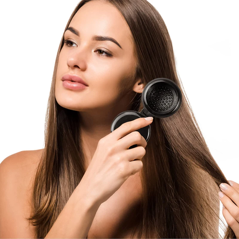 Portable Circular Pocket Comb with Mirror, Hair Styling, Folding Mirror Comb, Plastic Air Cushion Massage Comb, Flip Type Foldin