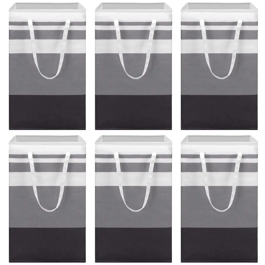 

Набор из 6 штук: Корзина-органайзер для белья 75 л, большая водонепроницаемая складная сумка для хранения одежды с ручками для общежития