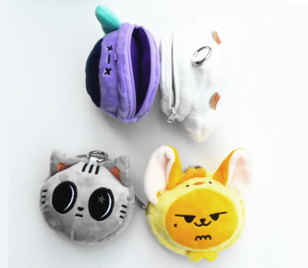 11CM Kpop Coin Pocket Cartoon Cute Super Soft Short Plush Filling PP Cotton Change Purse Keychain YEONJUN SOOBIN Fans Gift