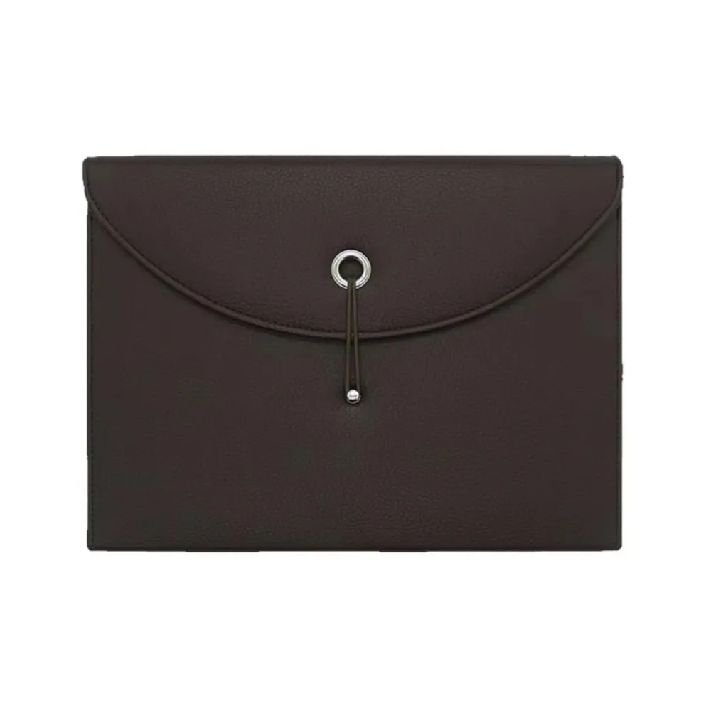 

Waterproof PU Leather Document Bag with Labels Portable Accordion File Organizer Multifunctional Elastic Sealing Design