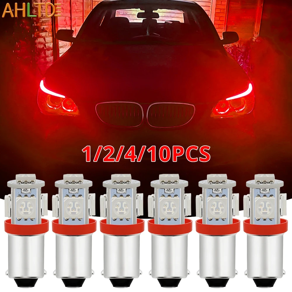 

1/2/4/10Pcs BA9S 5050 5SMD Car Side Marker Turn Signal Lamp White Red Led Bulb Ultra Bright Auto Brake Wedge Dome Reading Lights