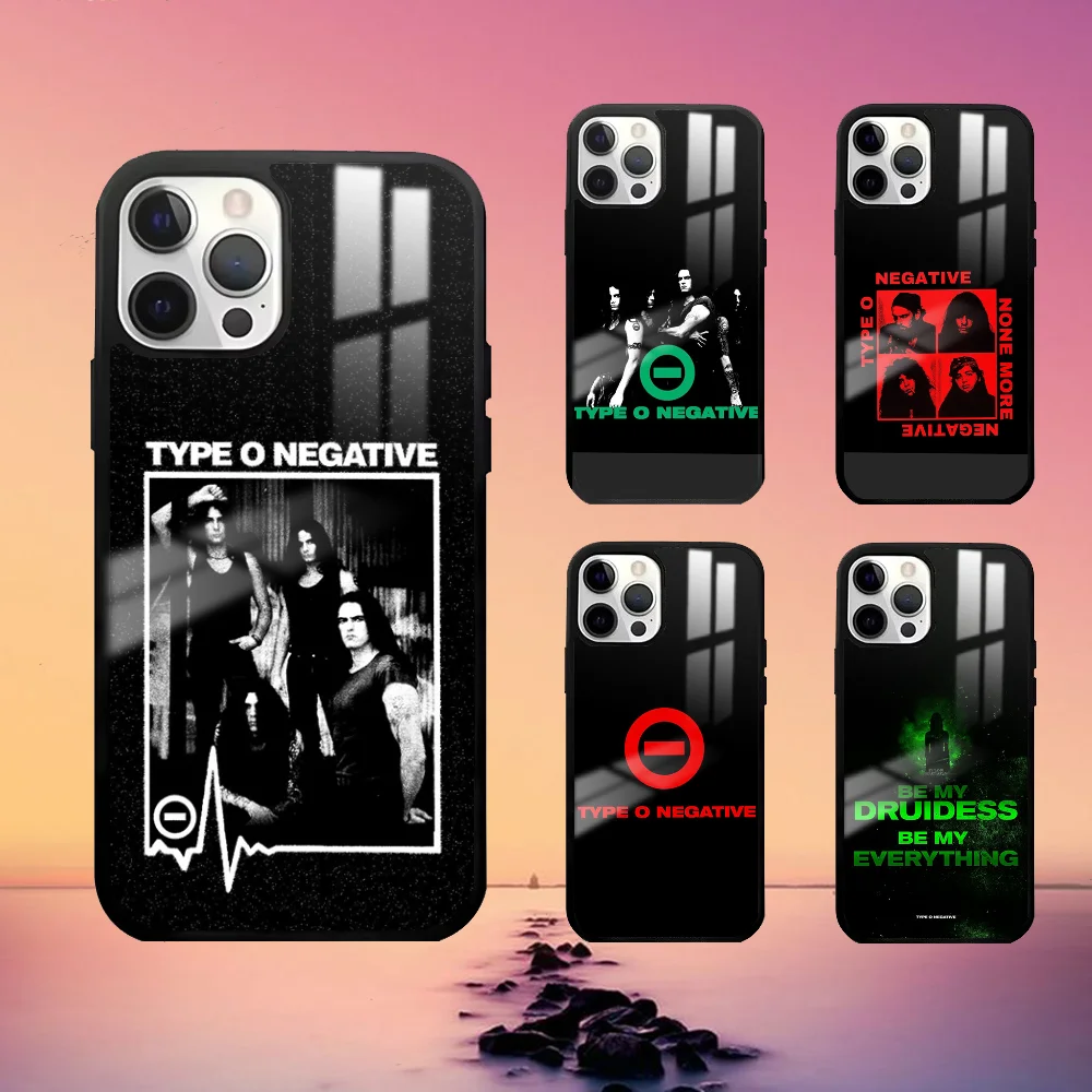 Rock Band T-Type O N-Negative Phone Case For iPhone 16 15 14 13 12 11 Pro Max Plus Mini Fashion High Quality mirror phone case