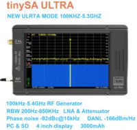 Original tinySA ULTRA Handheld Tiny Spectrum Analyzer 100KHZ-5.3GHZ 4inch Display RF Generator with Battery