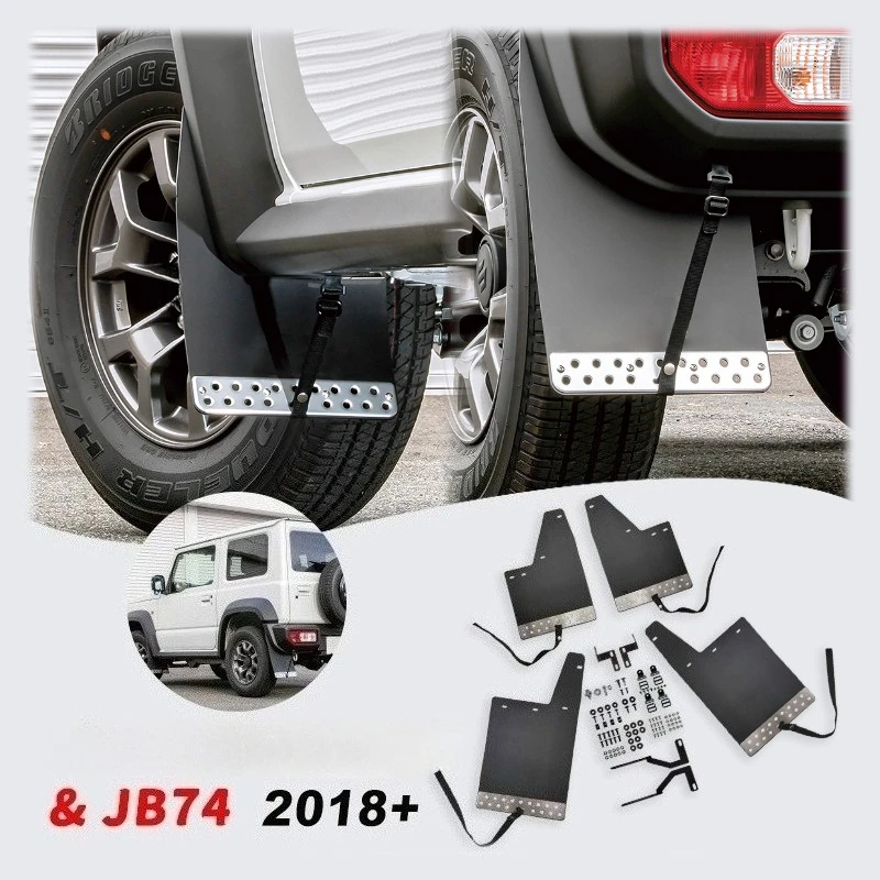 4 Stück Schmutzfänger Spritzschutz für Suzuki Jimny JB74 JC74 2019 2020 2021 2022 2023 2024 2025 2026 Polyethylen-Schmutzfänger