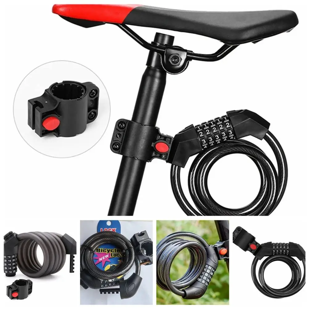 Anti-theft Digit Code Bicycle Lock Universal Safety 5 Digit Bike Cable Lock Security Portable Bike Password Lock