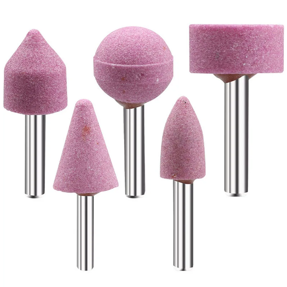 

5pcs/set Ceramic Mounted Point Grinding Stone Head Wheel Abrasive Tools For Dremel Drill Rotary Tools 1/4in 6.3mm Shank