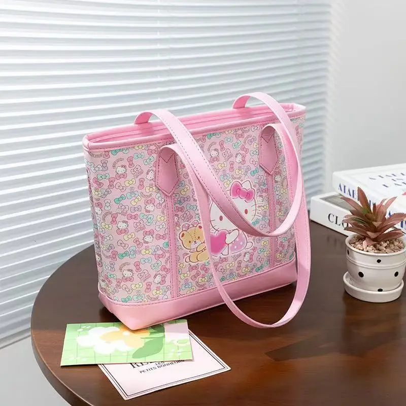 

Sanrio Fashion Premium Sweet Large Capacity Shoulder Bag for Women's Casual Versatile Cartoon Hello Kitty Handheld Tote Bag