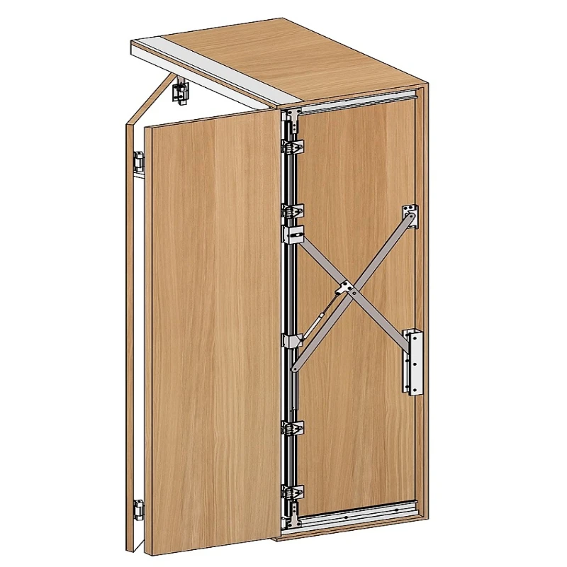 

Cabinet hidden folding swing door track telescopic side mounted inverted plug-in slide