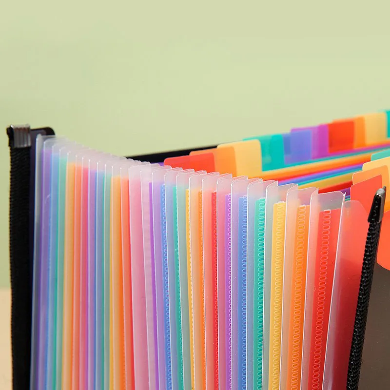 Versatile 13Pockets Expanding File Box A4 Expanding Capacity Multi-Layer File Bag Document Organizer Student