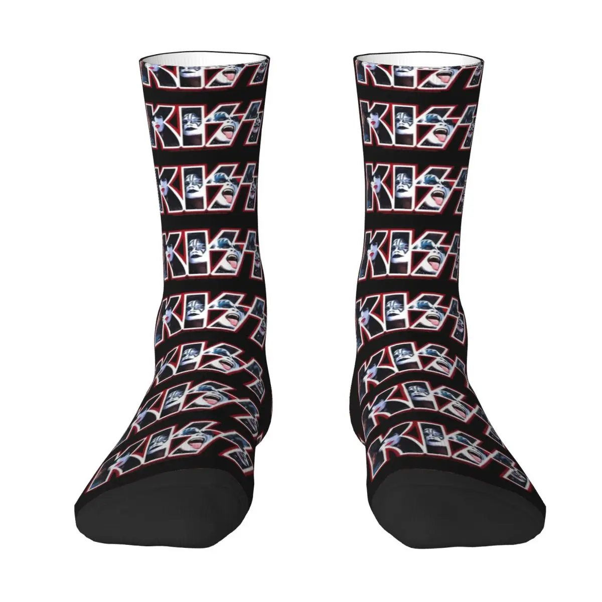 Kiss Band Stockings Women Men Kiss Logo Print Socks High Quality Retro Socks Autumn Skateboard Non-Slip Design Socks Gift