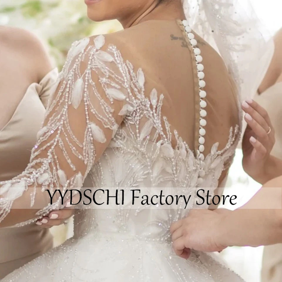 Personalizado africano de luxo clássico com decote em v brilhante 2025 vestido de casamento vestido longo 2025 vestidos de noiva novia vestido de baile