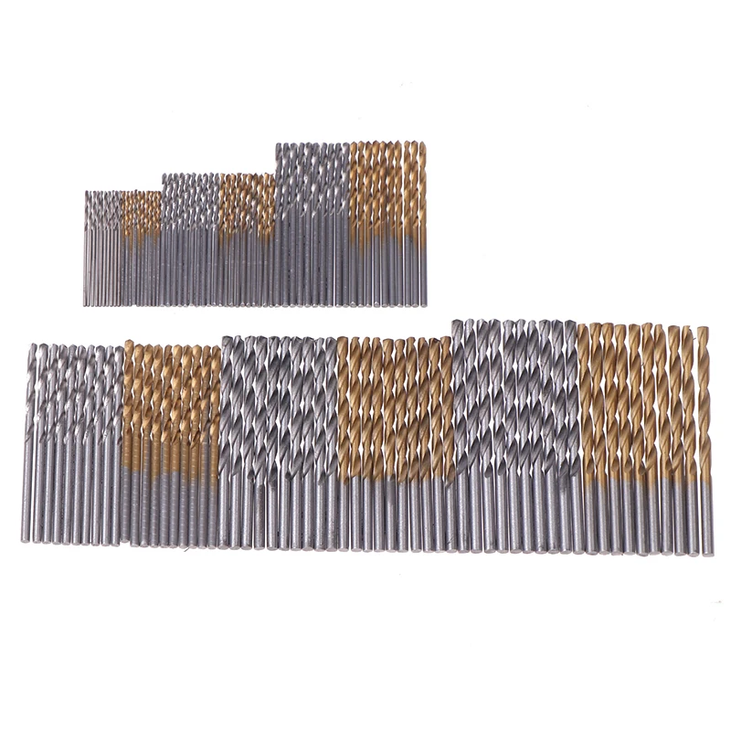 Set mata bor HSS lapis Titanium, 60/120 buah Diameter 1/1, 5/2/2, 2/3mm, mata bor HSS, mata bor kayu, batang lurus