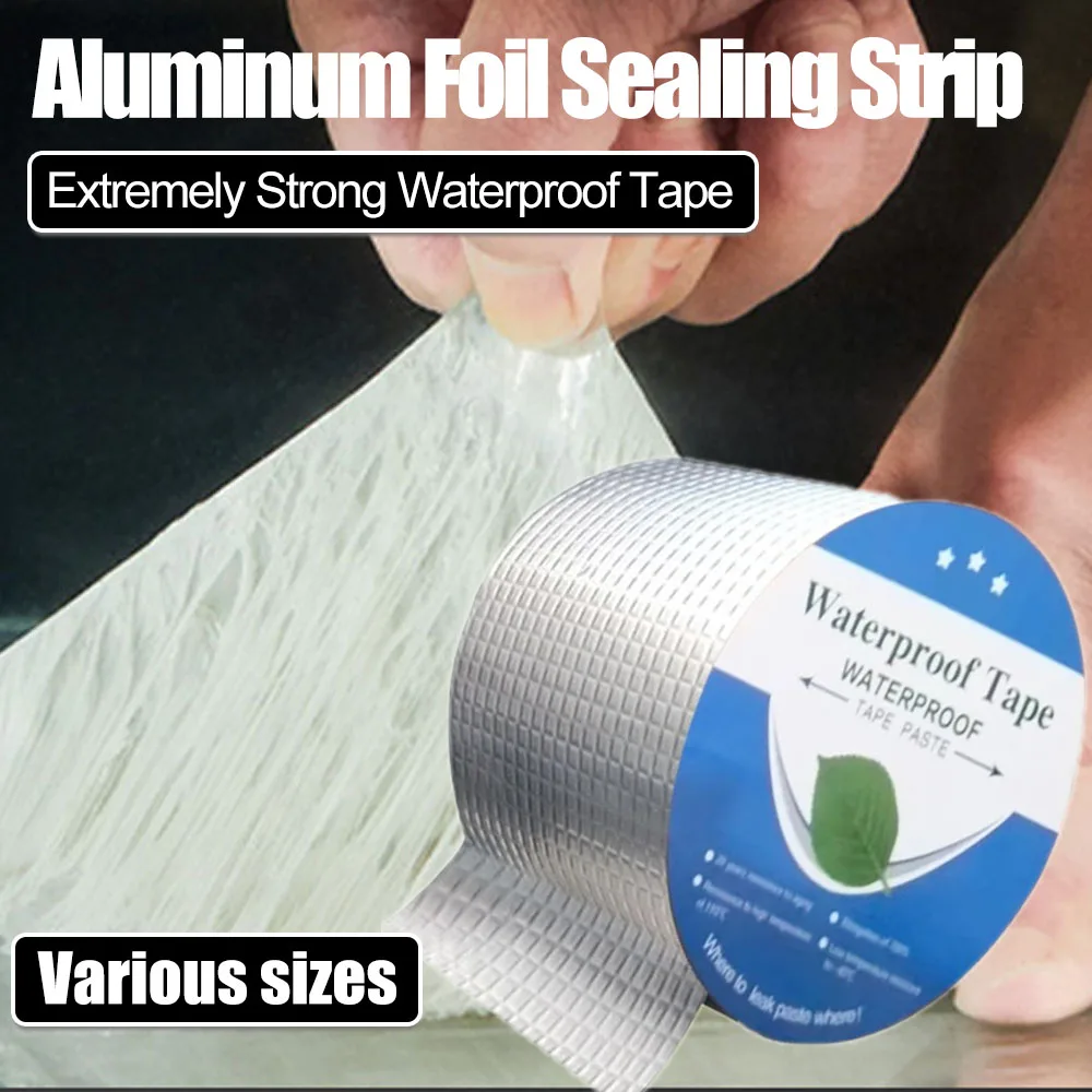 

Extremely Strong Waterproof Tape New Aluminum Foil Butyl Rubber tape For Pool Roof Pipe Repair Stop Leak 1MM Thickness